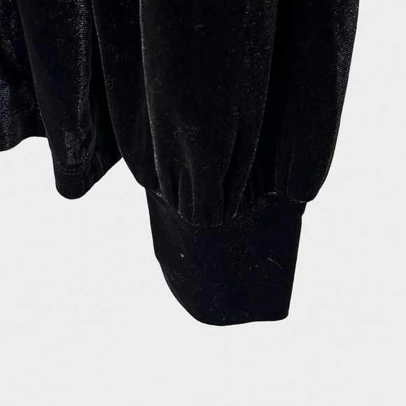 LOFT Velvet Bow Embellished Keyhole Blouse Medium Dark Romantic Whimsigoth - Picture 5 of 10